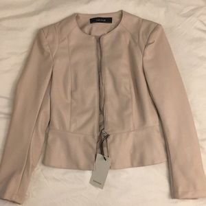 Zara Basic NEW blush nude faux leather jacket